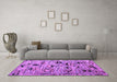 Machine Washable Abstract Purple Modern Area Rugs in a Living Room, wshabs5119pur