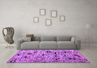 Machine Washable Abstract Purple Modern Rug, wshabs5119pur