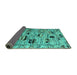 Sideview of Abstract Turquoise Modern Rug, abs5119turq