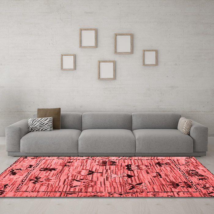 Modern Red Washable Rugs