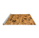 Sideview of Machine Washable Abstract Orange Modern Area Rugs, wshabs5119org