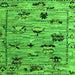 Square Abstract Green Modern Rug, abs5119grn