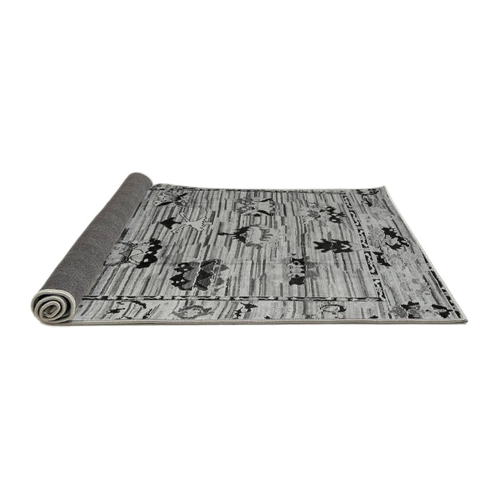 Sideview of Abstract Gray Modern Rug, abs5119gry