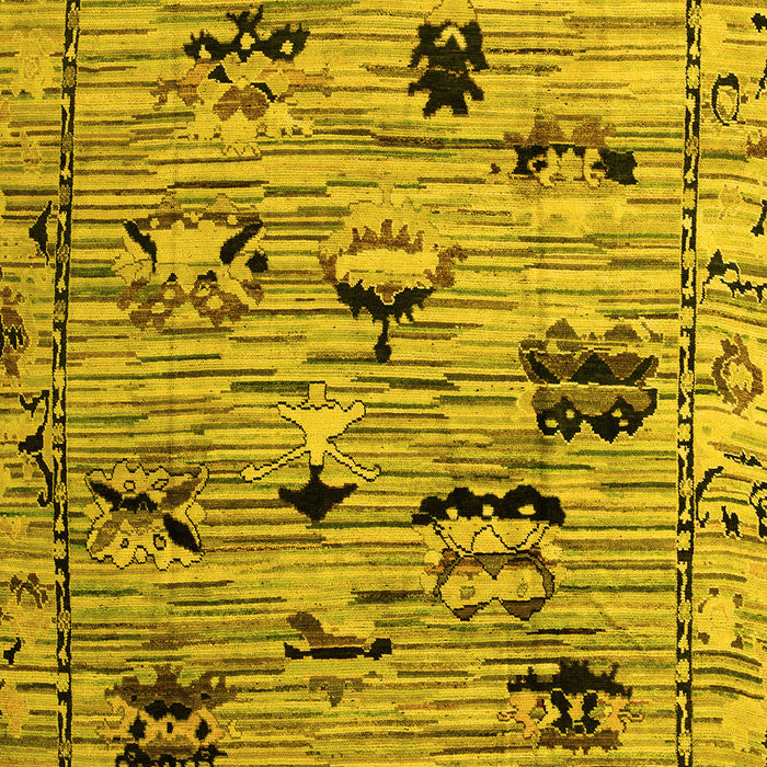 Machine Washable Abstract Yellow Modern Rug, wshabs5119yw