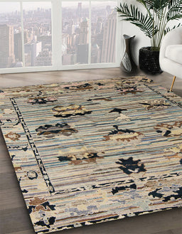 Machine Washable Abstract Coffee Brown Rug in a Family Room, wshabs5119