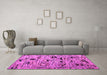 Machine Washable Abstract Pink Modern Rug in a Living Room, wshabs5119pnk