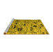 Sideview of Machine Washable Abstract Yellow Modern Rug, wshabs5119yw