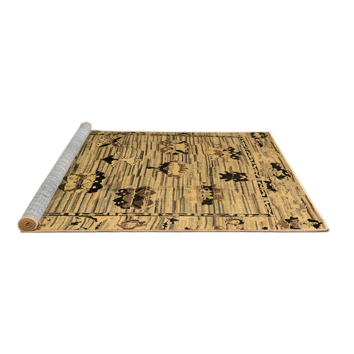 Sideview of Machine Washable Abstract Brown Modern Rug, wshabs5119brn