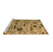 Sideview of Machine Washable Abstract Brown Modern Rug, wshabs5119brn