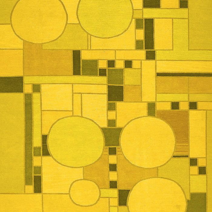 Machine Washable Abstract Yellow Modern Rug, wshabs511yw