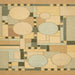 Square Abstract Chrome Gold Yellow Modern Rug, abs511