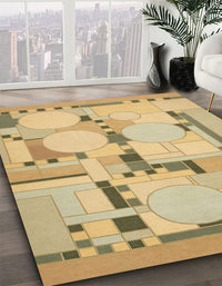 Abstract Chrome Gold Yellow Modern Rug, abs511