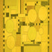 Square Abstract Yellow Modern Rug, abs511yw