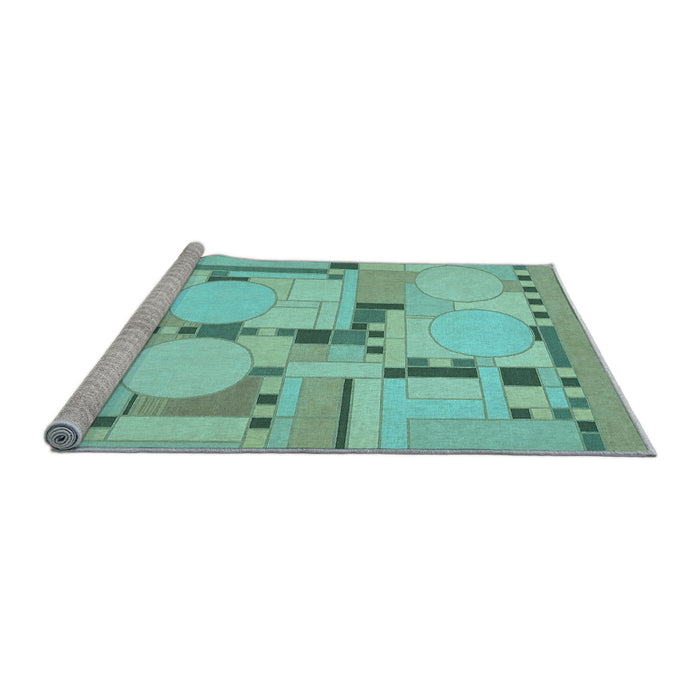 Sideview of Machine Washable Abstract Light Blue Modern Rug, wshabs511lblu