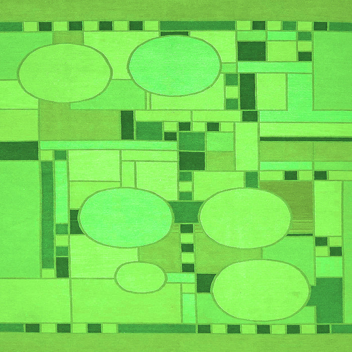 Square Abstract Green Modern Rug, abs511grn