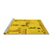 Sideview of Machine Washable Abstract Yellow Modern Rug, wshabs511yw