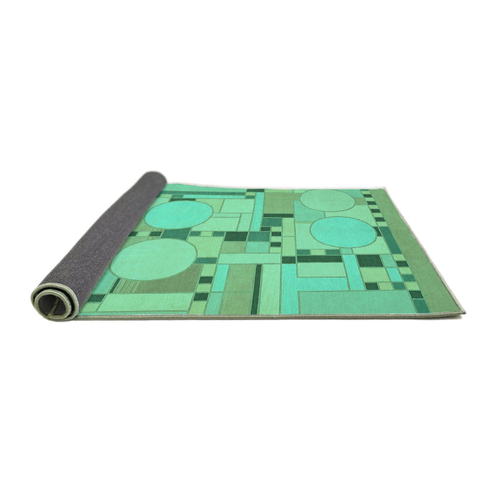 Sideview of Abstract Turquoise Modern Rug, abs511turq