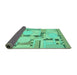 Sideview of Abstract Turquoise Modern Rug, abs511turq