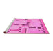 Sideview of Machine Washable Abstract Pink Modern Rug, wshabs511pnk