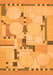 Machine Washable Abstract Orange Modern Area Rugs, wshabs511org