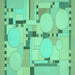 Square Machine Washable Abstract Turquoise Modern Area Rugs, wshabs511turq