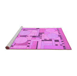 Sideview of Machine Washable Abstract Purple Modern Area Rugs, wshabs511pur