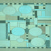 Square Abstract Light Blue Modern Rug, abs511lblu