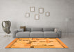 Machine Washable Abstract Orange Modern Area Rugs in a Living Room, wshabs511org