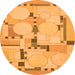 Round Abstract Orange Modern Rug, abs511org