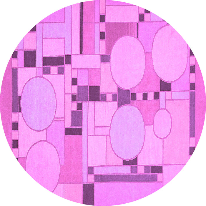 Round Abstract Purple Modern Rug, abs511pur