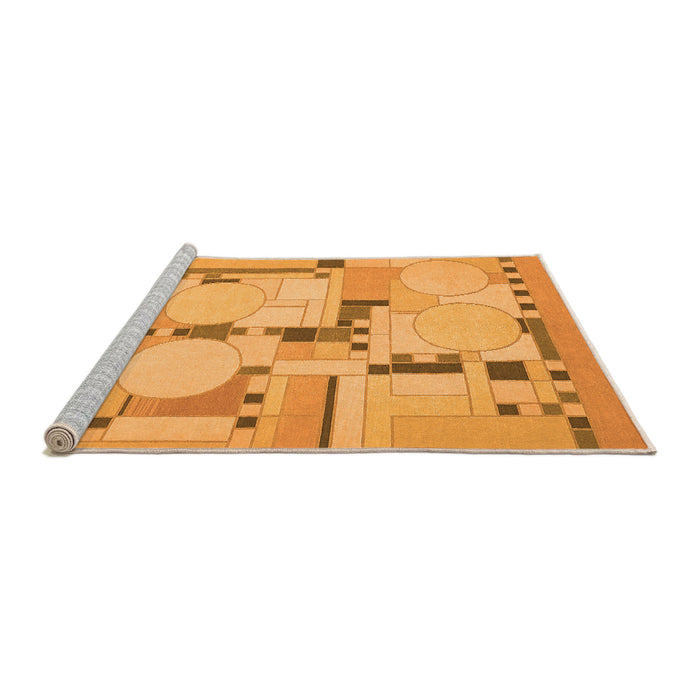 Sideview of Machine Washable Abstract Orange Modern Area Rugs, wshabs511org
