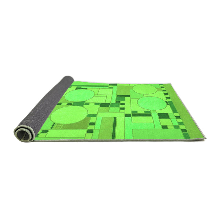 Sideview of Abstract Green Modern Rug, abs511grn