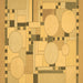 Square Machine Washable Abstract Brown Modern Rug, wshabs511brn