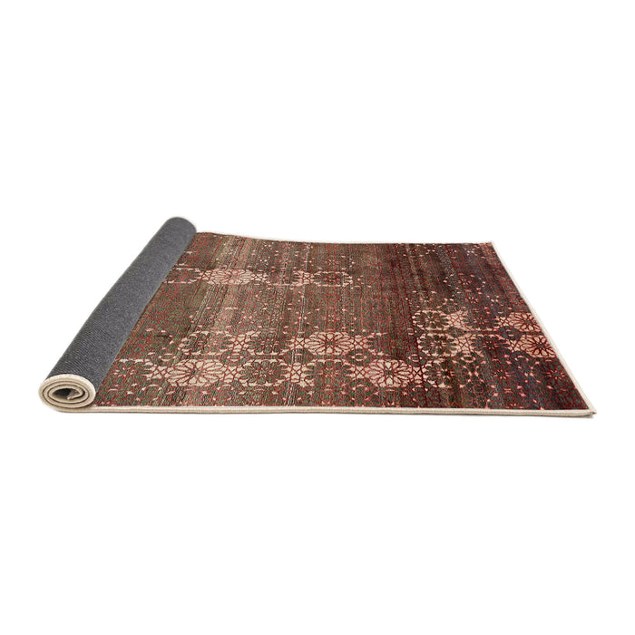Sideview of Abstract Saffron Red Modern Rug, abs512
