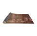 Sideview of Abstract Saffron Red Modern Rug, abs512