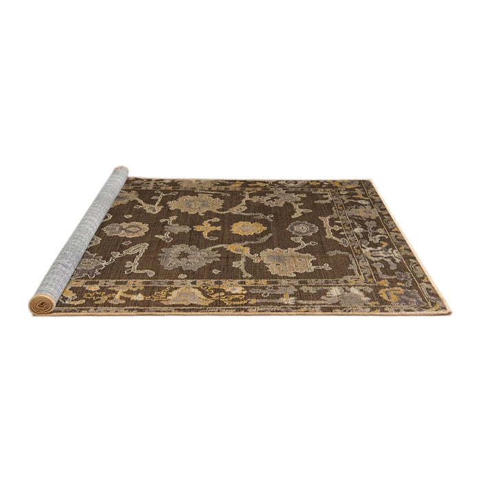 Sideview of Machine Washable Abstract Orange Brown Rug, wshabs5120