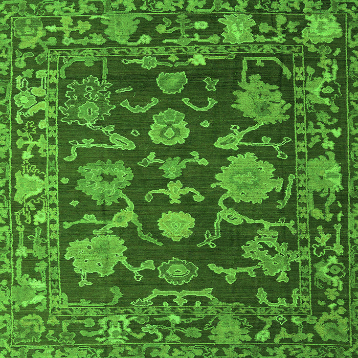 Square Abstract Green Modern Rug, abs5120grn