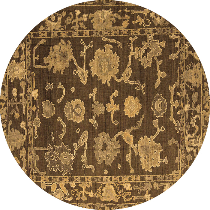 Round Machine Washable Abstract Brown Modern Rug, wshabs5120brn