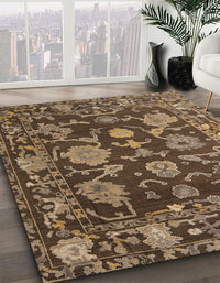 Abstract Orange Brown Modern Rug, abs5120