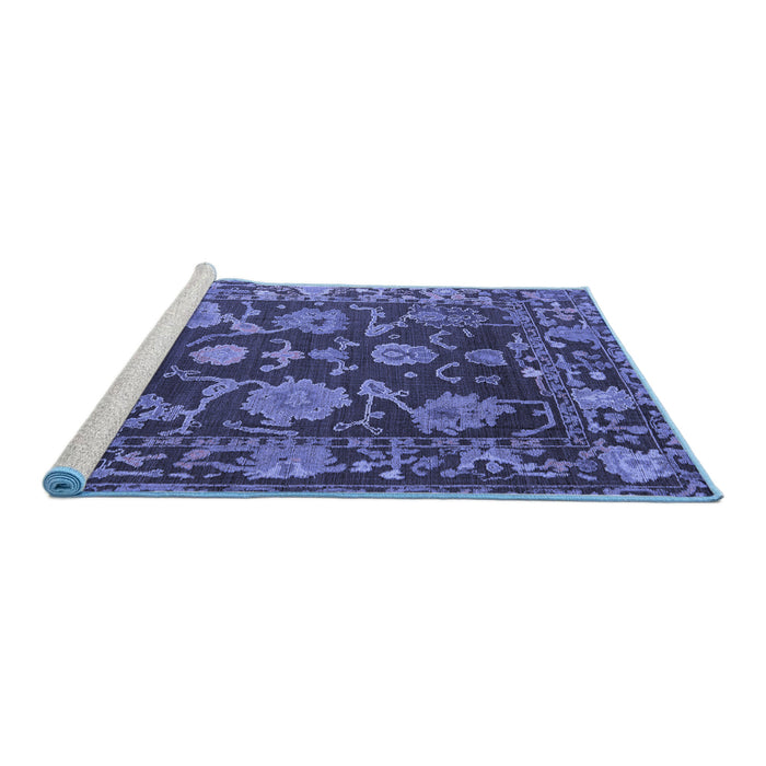 Sideview of Machine Washable Abstract Blue Modern Rug, wshabs5120blu