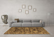 Machine Washable Abstract Brown Modern Rug in a Living Room,, wshabs5120brn