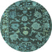 Round Machine Washable Abstract Light Blue Modern Rug, wshabs5120lblu