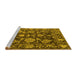 Sideview of Machine Washable Abstract Yellow Modern Rug, wshabs5120yw