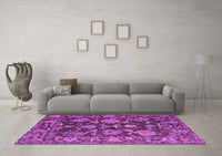 Machine Washable Abstract Purple Modern Rug, wshabs5120pur