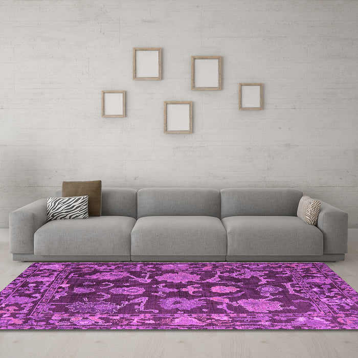 Machine Washable Abstract Purple Modern Area Rugs in a Living Room, wshabs5120pur