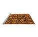 Sideview of Machine Washable Abstract Orange Modern Area Rugs, wshabs5120org