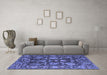 Machine Washable Abstract Blue Modern Rug in a Living Room, wshabs5120blu