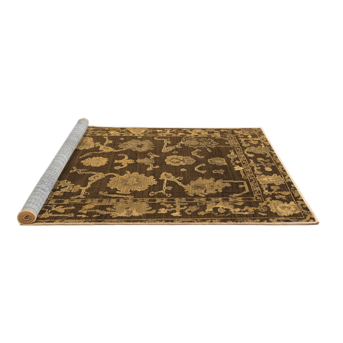 Sideview of Machine Washable Abstract Brown Modern Rug, wshabs5120brn