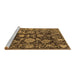 Sideview of Machine Washable Abstract Brown Modern Rug, wshabs5120brn