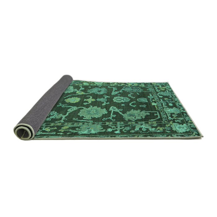 Sideview of Abstract Turquoise Modern Rug, abs5120turq